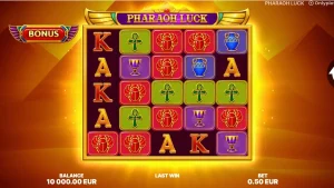 Tampilan visual slot Pharaoh Luck dengan tema Mesir Kuno