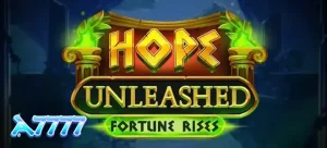 Interface do slot Hope Unleashed Fortune Rises com elementos ornamentados